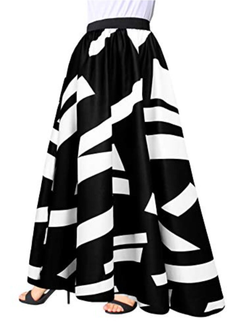 Women's Chiffon High-Waist Maxi Skirt Floor Length Beach Casual Elastic Waist